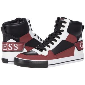 New GUESS Men's Pasq Sneaker, Dark RED